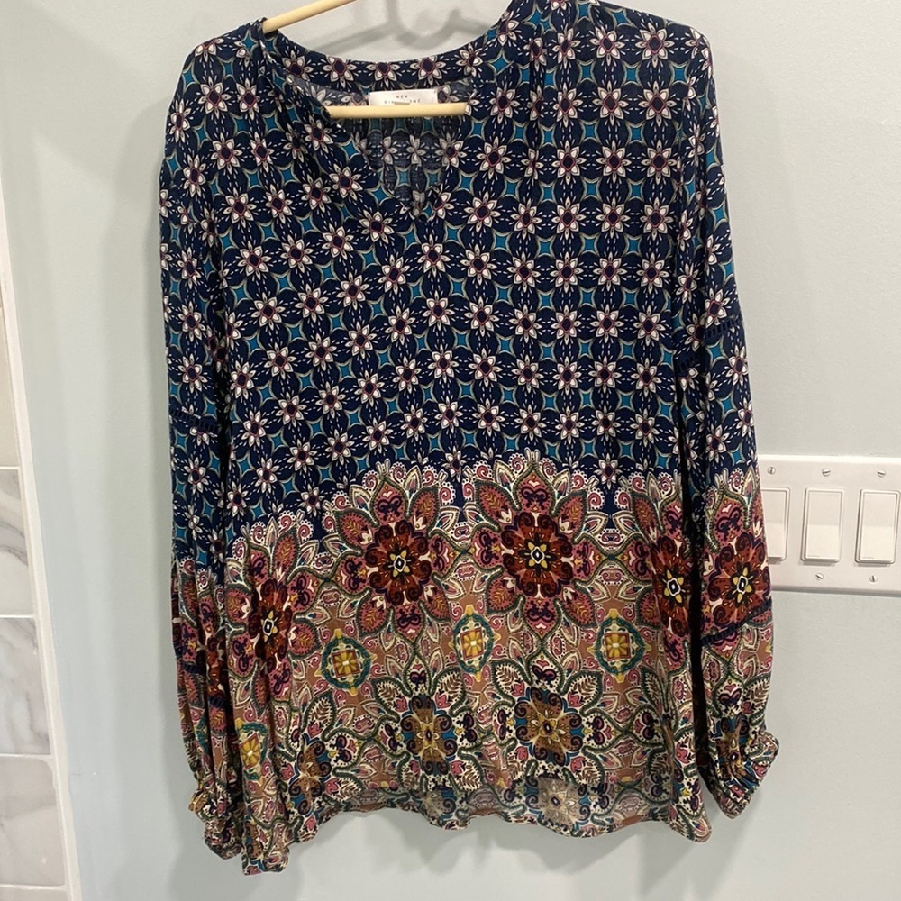 New directions large v neck blouse